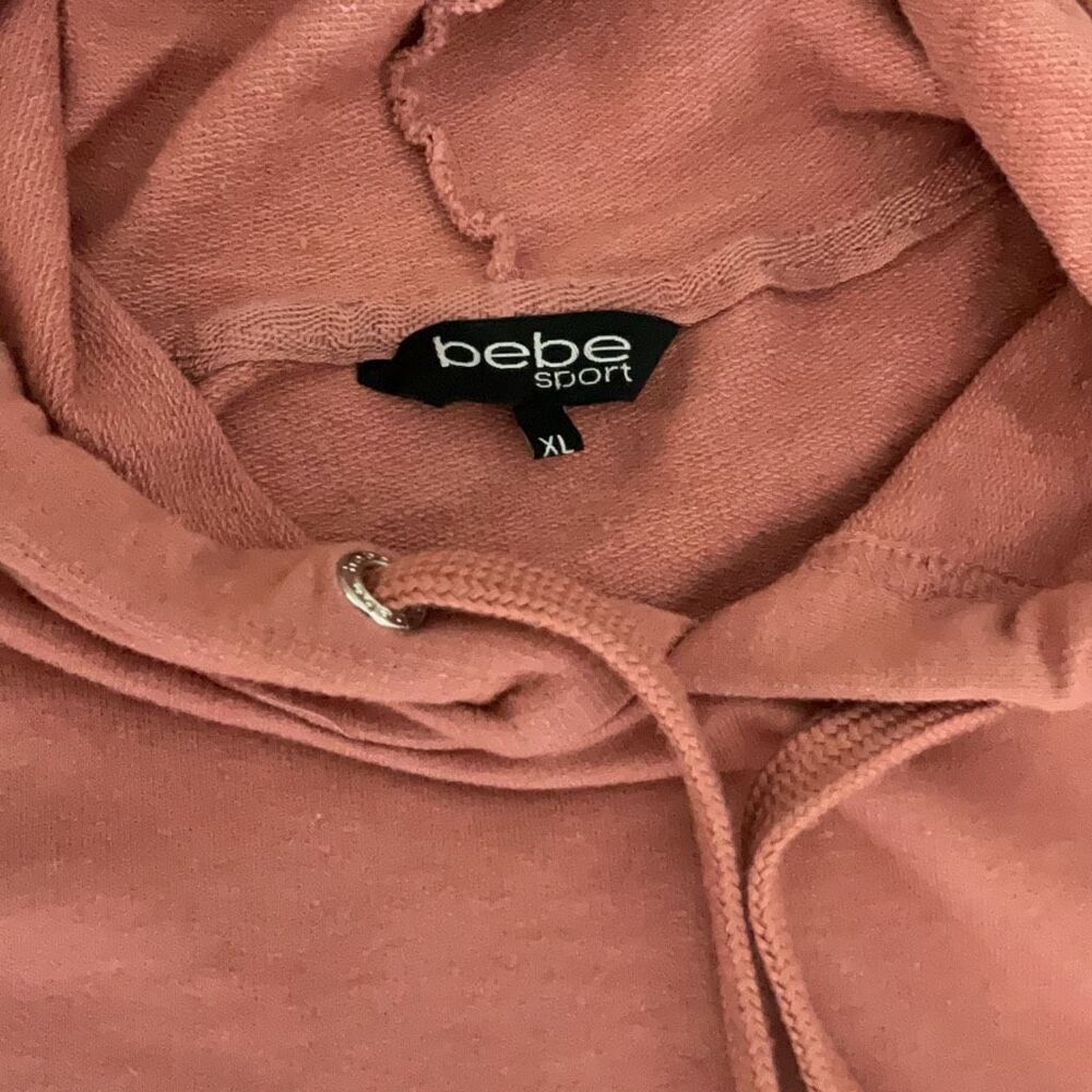 Bebe Sport Long Length Hoodie Peach Long Sleeve Kangaroo Pocket Size XL - Picture 5 of 5